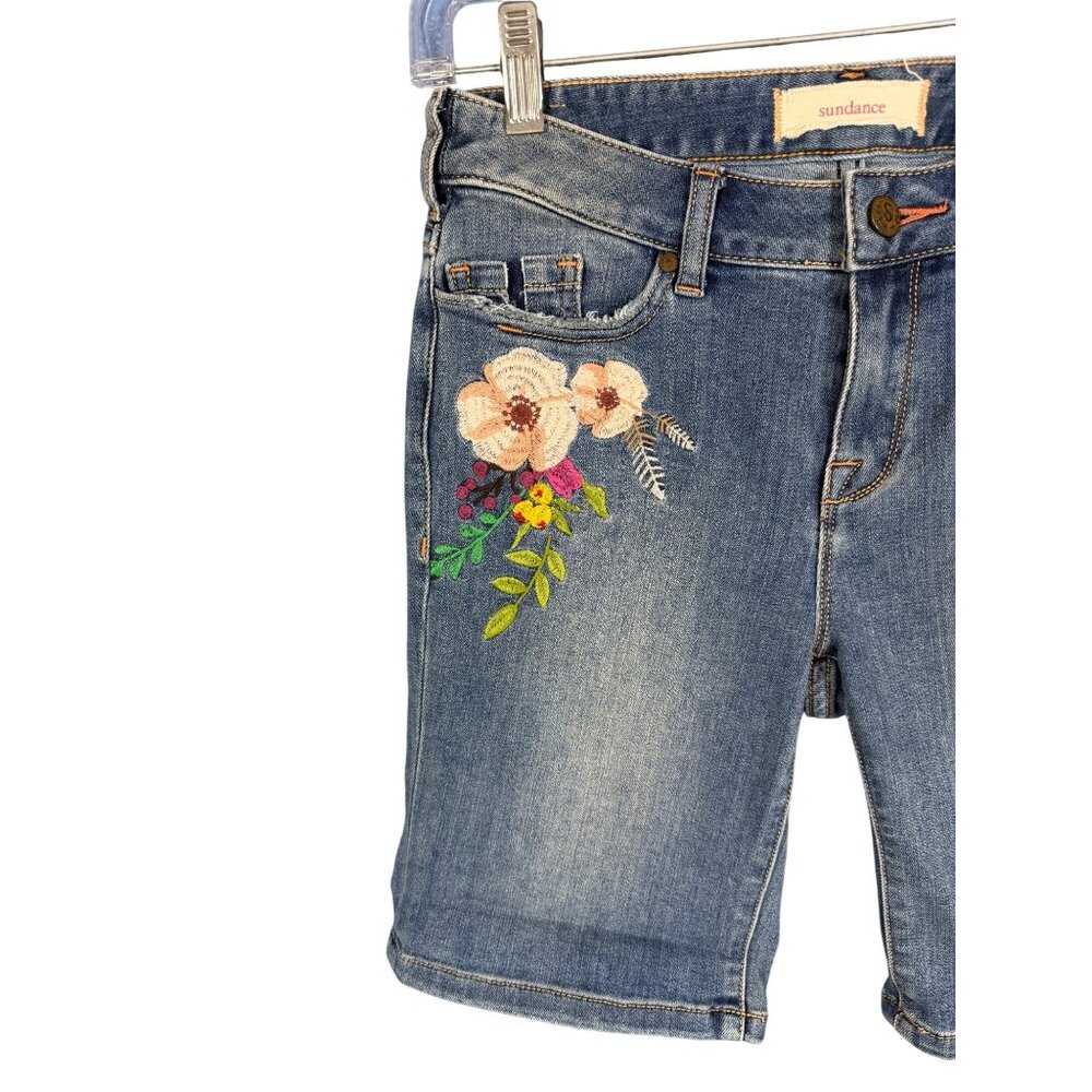 Sundance Shorts 27 Embroidered Denim Bermuda Western Rockabilly Stretch Rare! HT - Picture 16 of 16